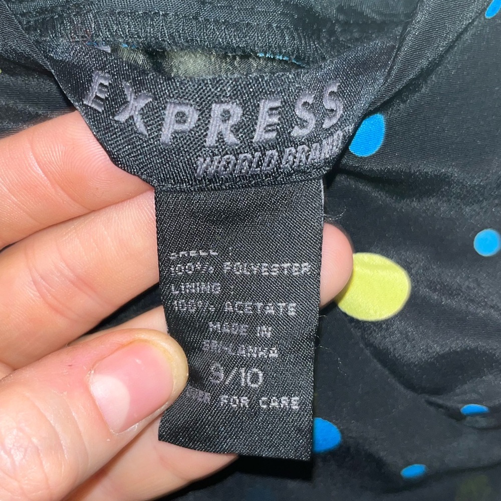Express Brand Poka Dot Black Dress - Picture 2 of 3
